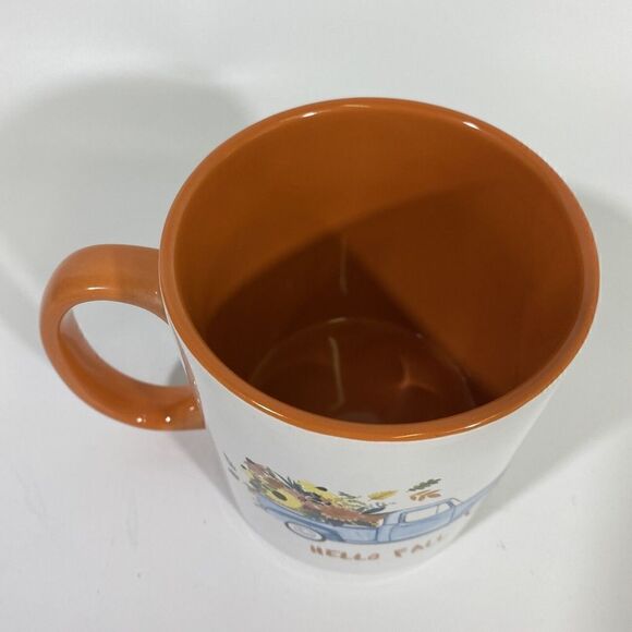 Rachel Ashwel The Prairie mug “ Hello Fall” Autumn Old Truck Orange 4.5” x 5.75” - Picture 4 of 5